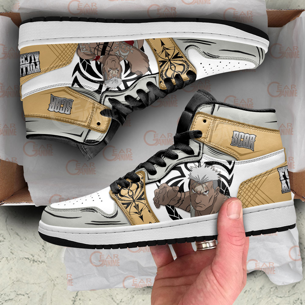 Scar JD1s Sneakers Fullmetal Alchemist Anime Shoes, Air Jordan Hightop
