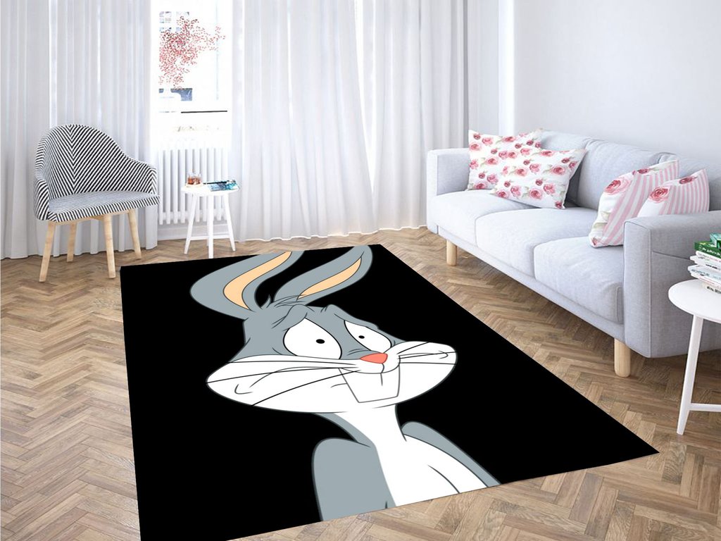 Scared Bugs Bunny Living Room Modern Carpet Rectangle Rug