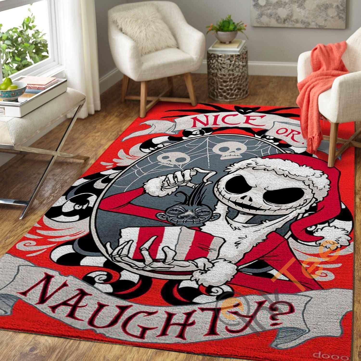 Scary Santa Jack The Nightmare Before Christmas Area Rectangle Rug