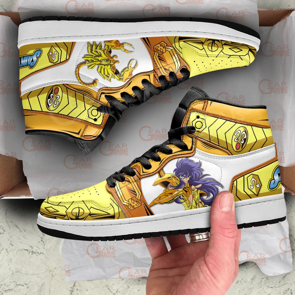 Scorpio Milo JD1s Sneakers Saint Seiya Anime Shoes, Air Jordan Hightop