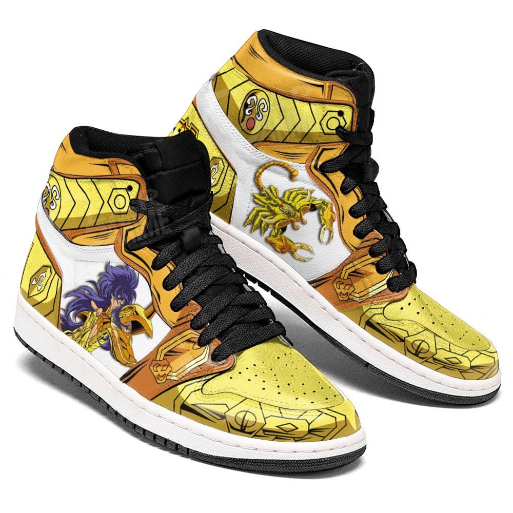 Scorpio Milo JD1s Sneakers Saint Seiya Anime Shoes, Air Jordan Hightop
