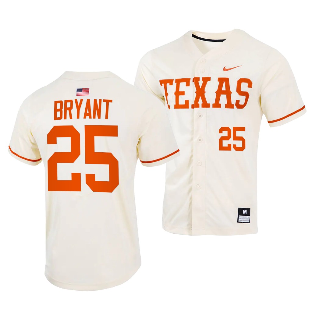 Scott Bryant Texas Longhorns #25 Natural College Full-Button Jersey