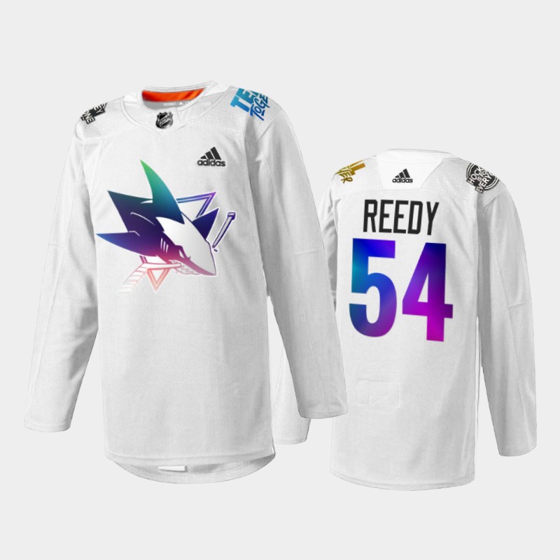 Scott Reedy San Jose Sharks Pride Night 2022 Jersey White #54 IsForEveryone