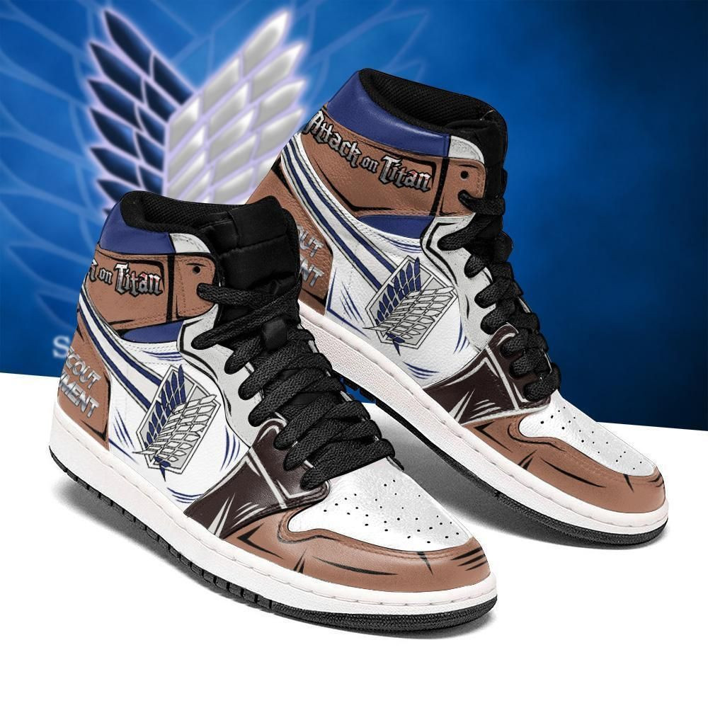 Scout Regiment Attack On Titan Anime 1 High Top Air Jordan Sneaker, Air Jordan Hightop