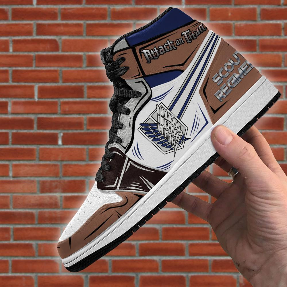 Scout Regiment JD1s Sneakers Attack On Titan Anime JD1s Sneakers, Air Jordan Hightop