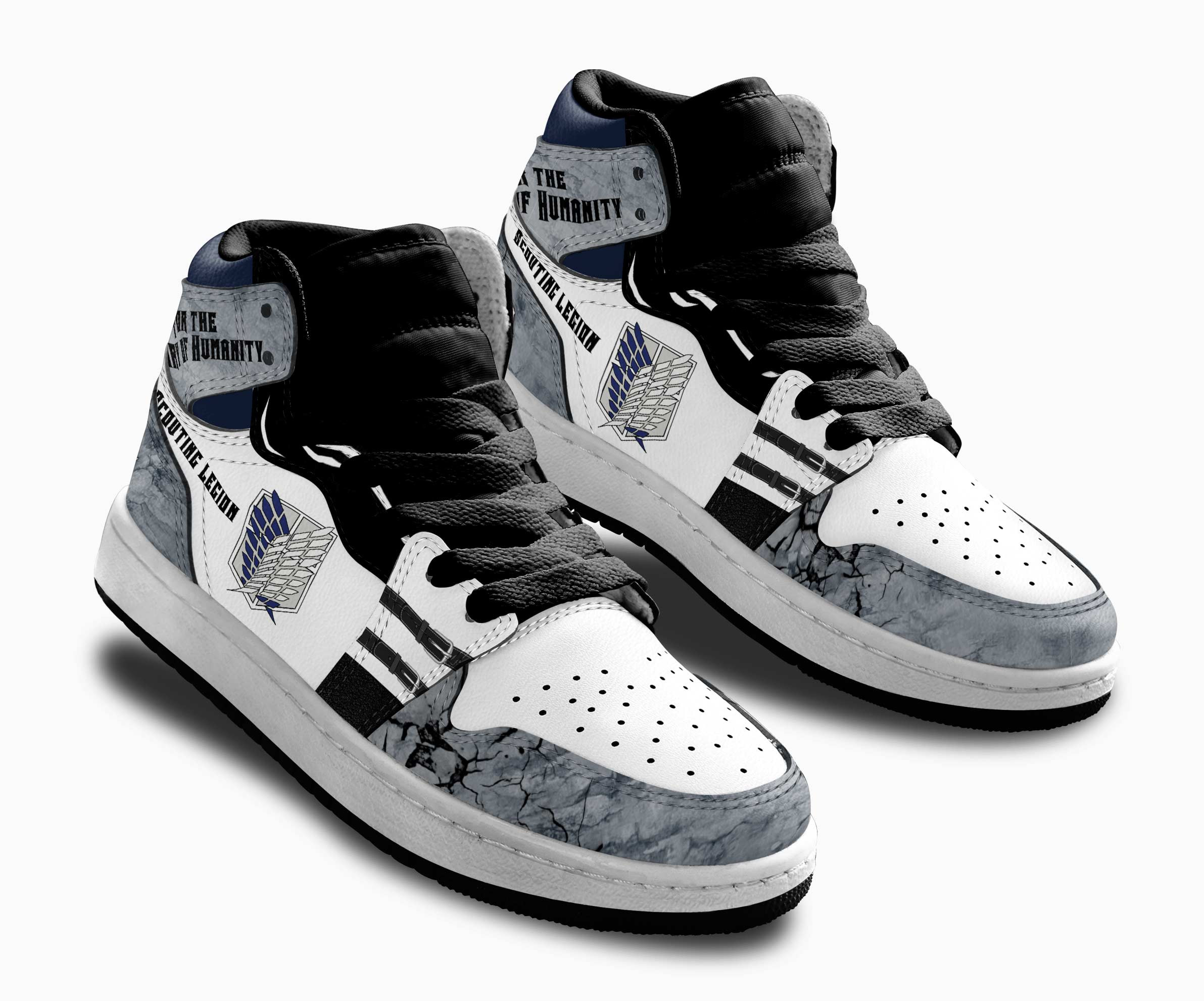 Scouting Legion Kids Sneakers Custom Anime Attack On Titan Shoes For Kids