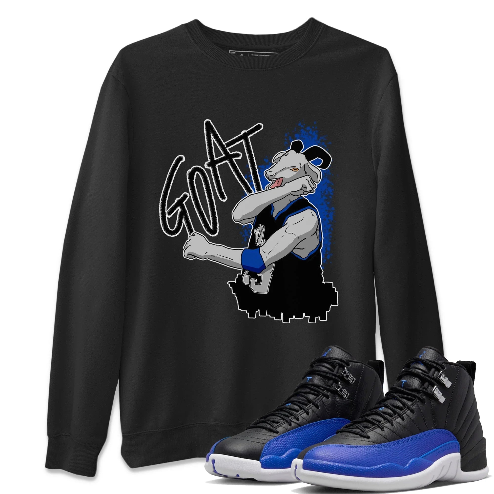 Screaming Goat Unisex Sweater – Air Jordan 12 Hyper Royal, Sneakers Matching Sweater