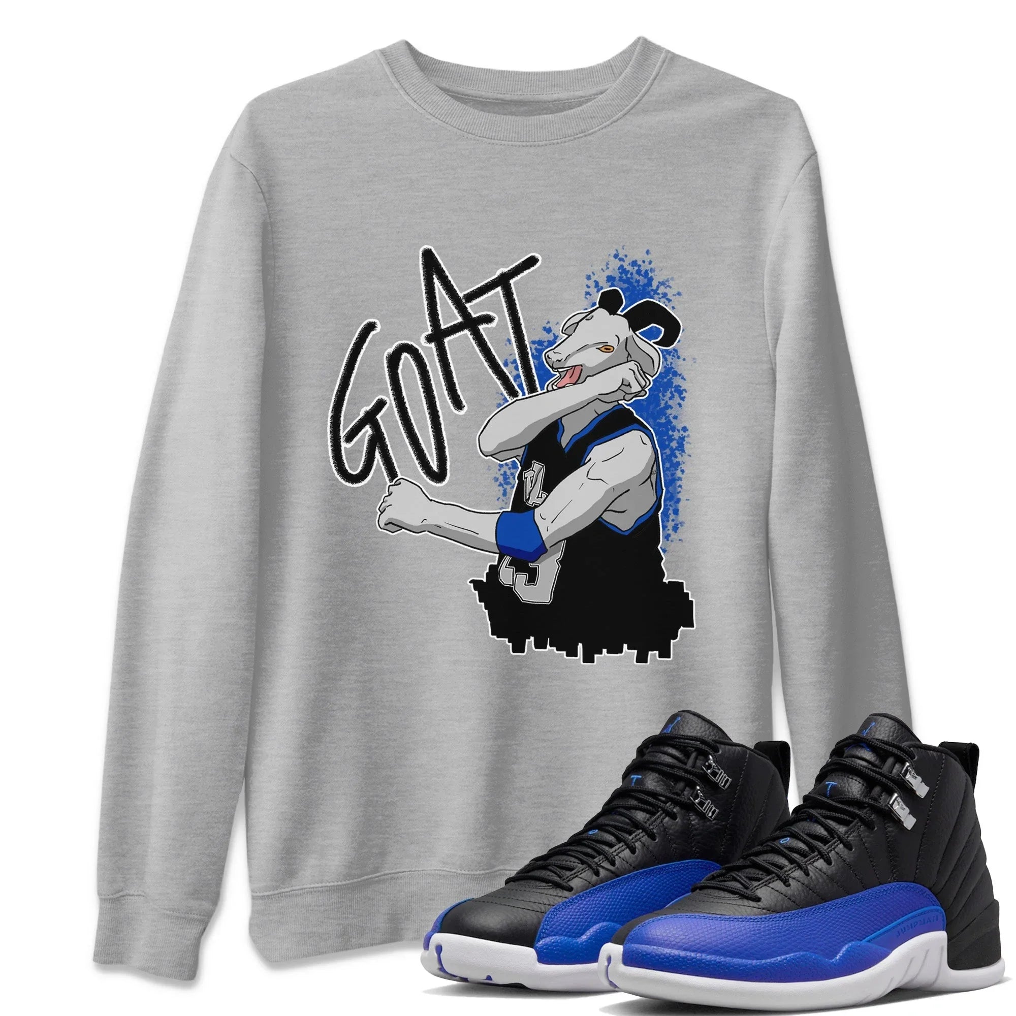 Screaming Goat Unisex Sweater – Air Jordan 12 Hyper Royal, Sneakers Matching Sweater