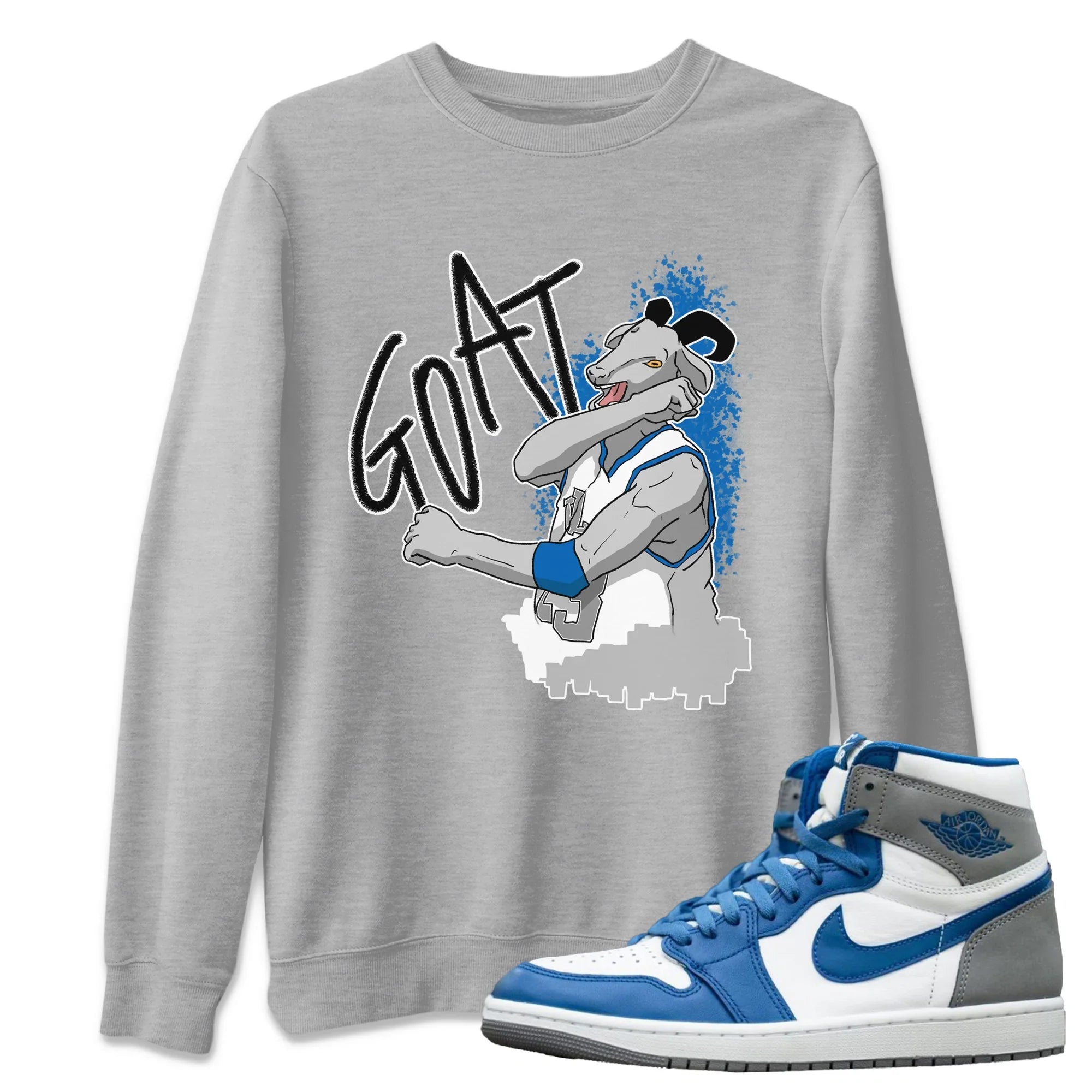 Screaming Goat Unisex Sweater – Air Jordan 1 True Blue, Sneakers Matching Sweater