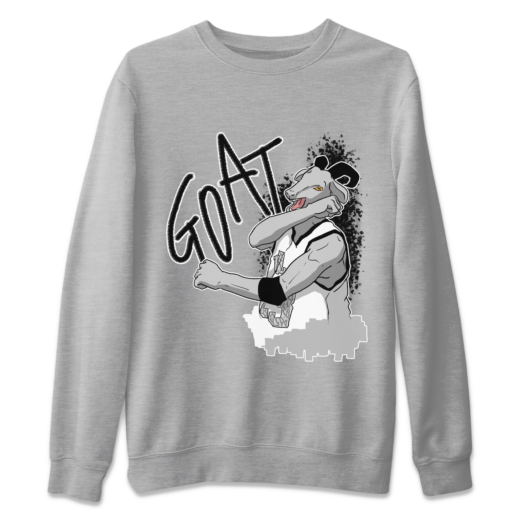 Screaming Goat Unisex Sweater – Air Jordan 1 White Cement, Sneakers Matching Sweater