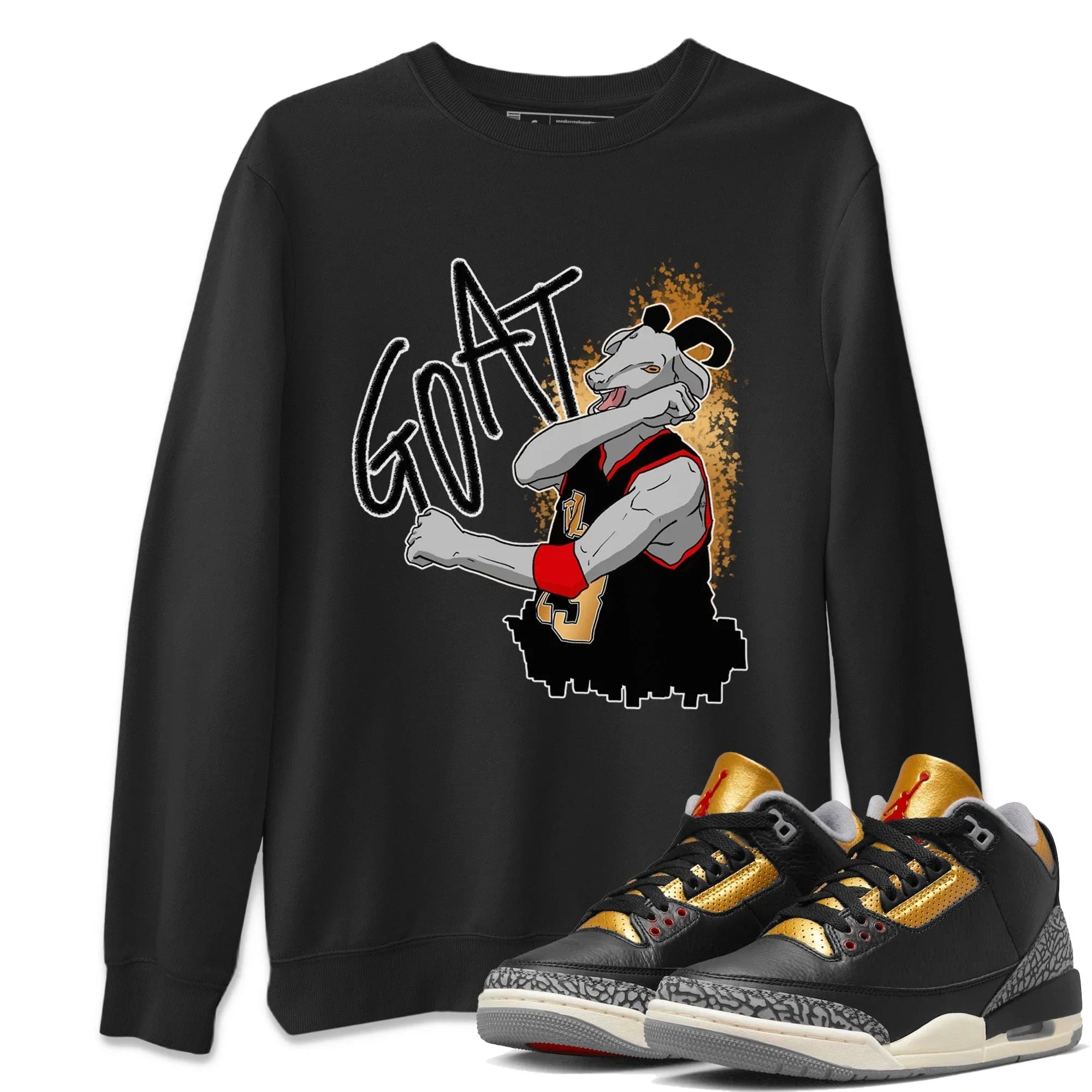 Screaming Goat Unisex Sweater – Air Jordan 3 Black Gold, Sneakers Matching Sweater
