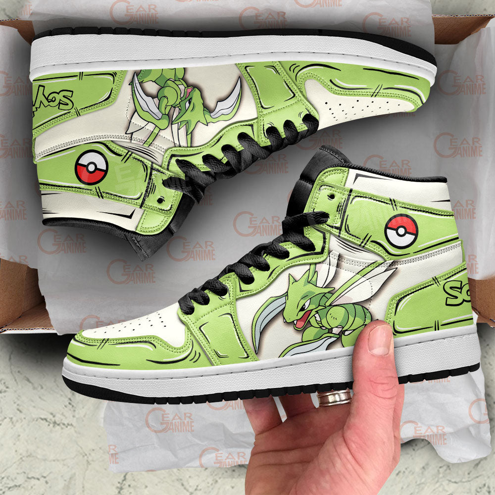 Scyther JD1s Sneakers Pokemon Anime Shoes, Air Jordan Hightop