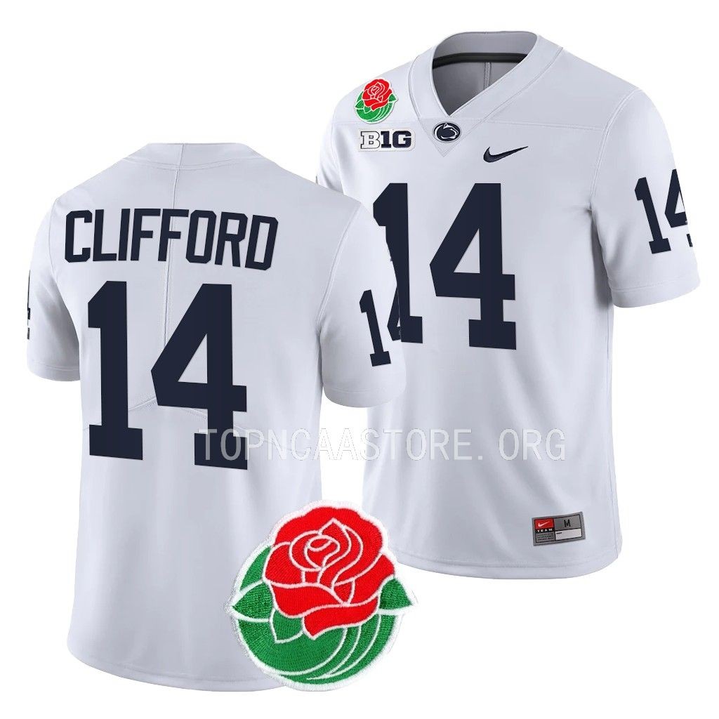Sean Clifford Penn State Nittany Lions #14 White Jersey 2023 Rose Bowl Men's College Uniform