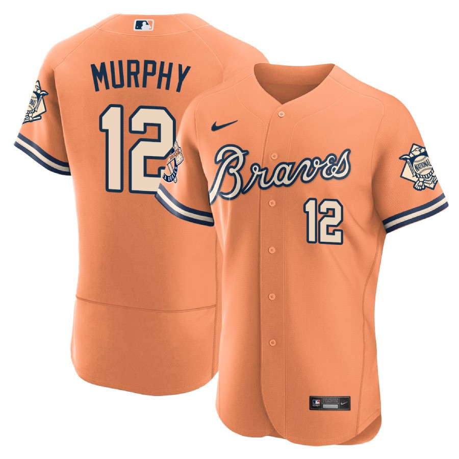 Sean Murphy Men's Atlanta Braves Peaches n' Cream Flex Cream Jersey - All Stitched