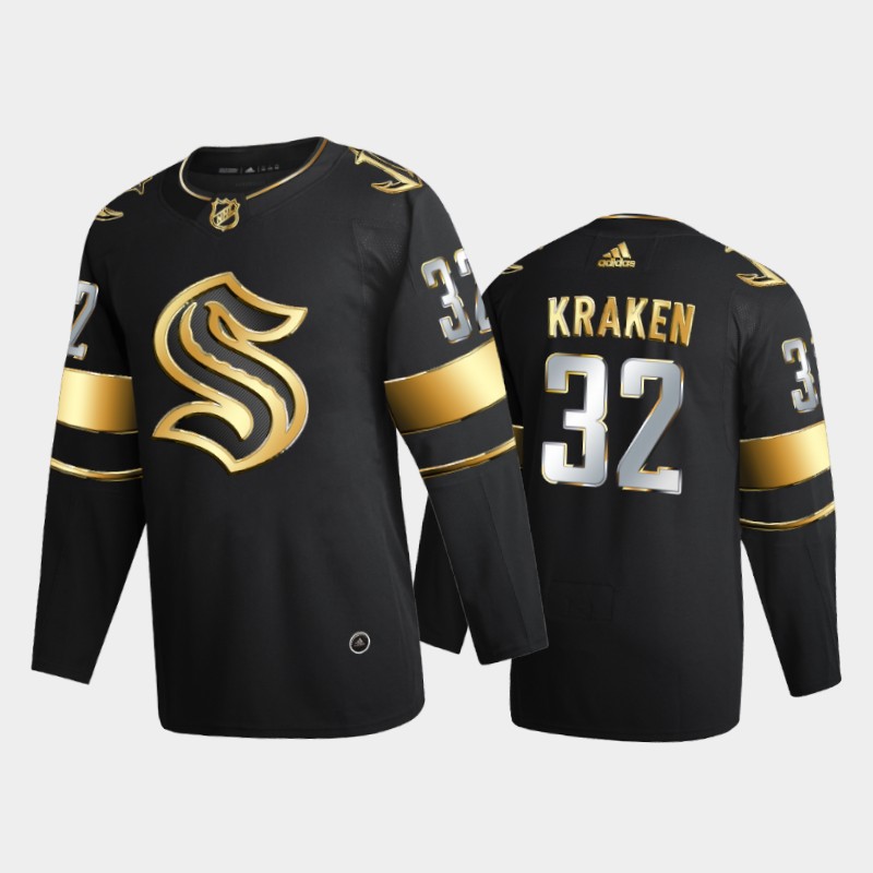 Seattle Kraken Kraken #32 2020-21 Golden Black Limited Edition Jersey