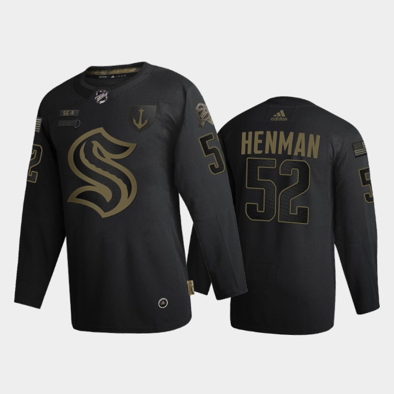 Seattle Kraken Luke Henman #61 Military Appreciation Night 2021-22 Jersey Black