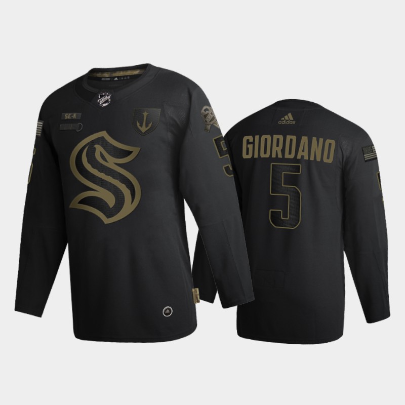 Seattle Kraken Mark Giordano #5 Military Appreciation Night 2021-22 Jersey Black