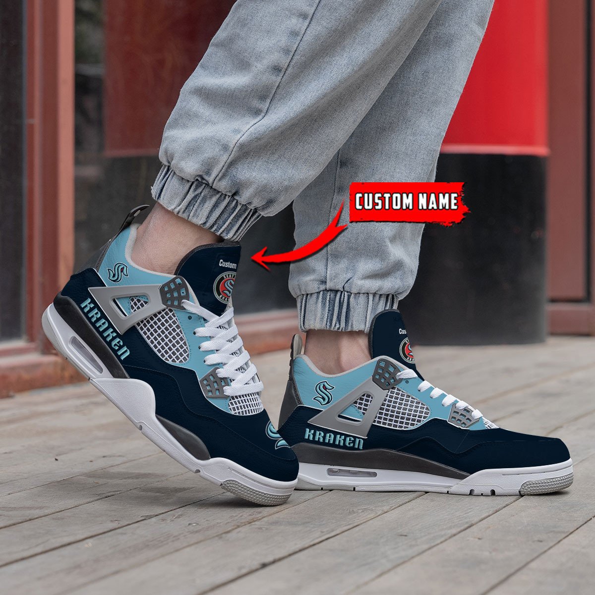 Seattle Kraken Personalized Air Jordan 4 Sneaker