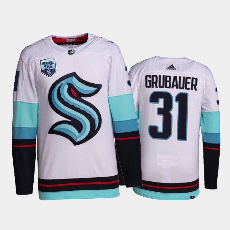 Seattle Kraken Philipp Grubauer #31 Away 2021-22 Jersey White
