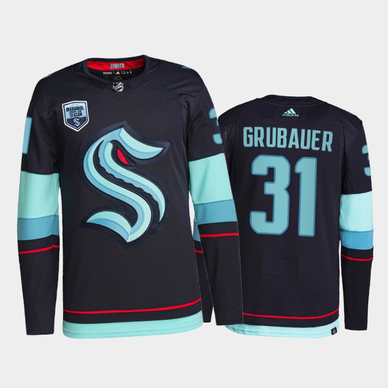 Seattle Kraken Philipp Grubauer #31 Home 2021-22 Jersey Navy