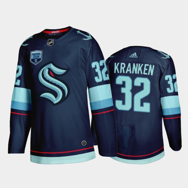 Seattle Kraken Sea to sky patch 2021 Navy inaugural season Jersey Custom #32