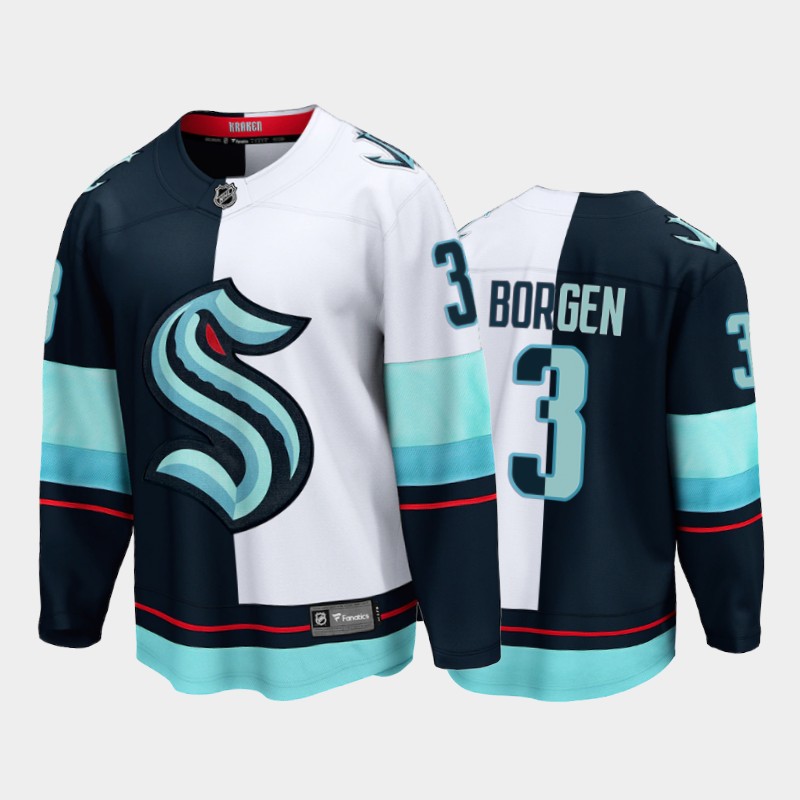 Seattle Kraken Will Borgen #3 Split Edition 2021-22 Special Jersey Navy White