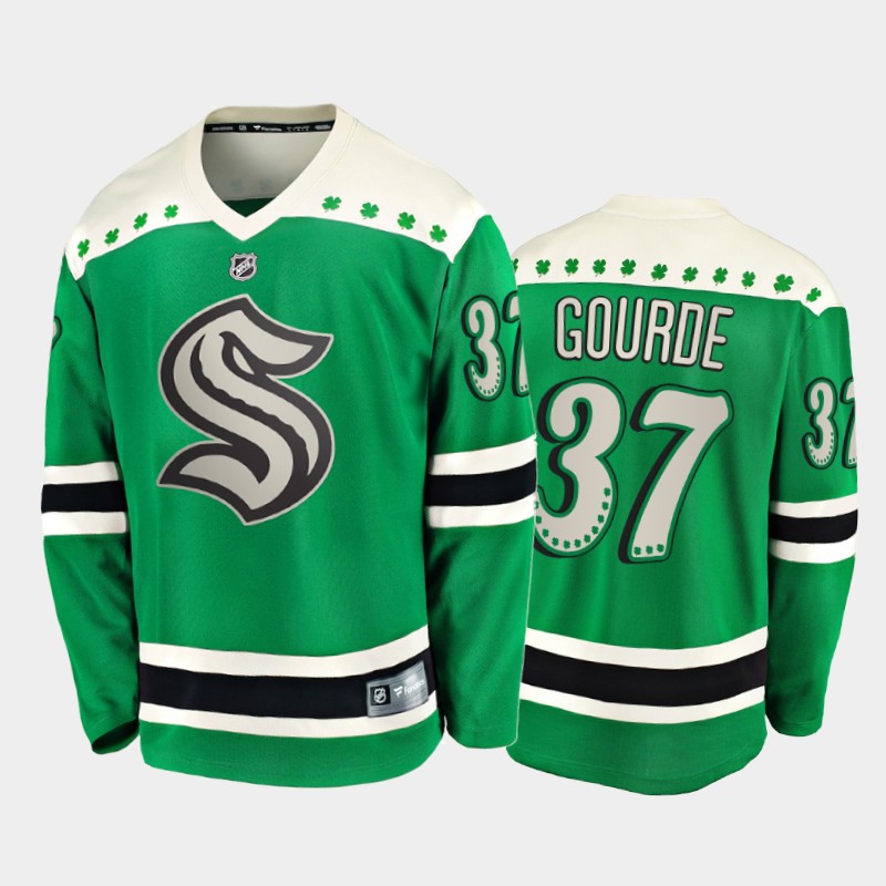 Seattle Kraken Yanni Gourde #37 2022 St. Patrick Jersey Green