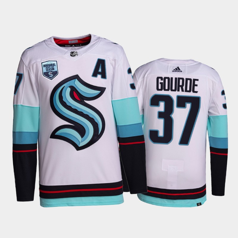 Seattle Kraken Yanni Gourde Away 2021-22 White Jersey