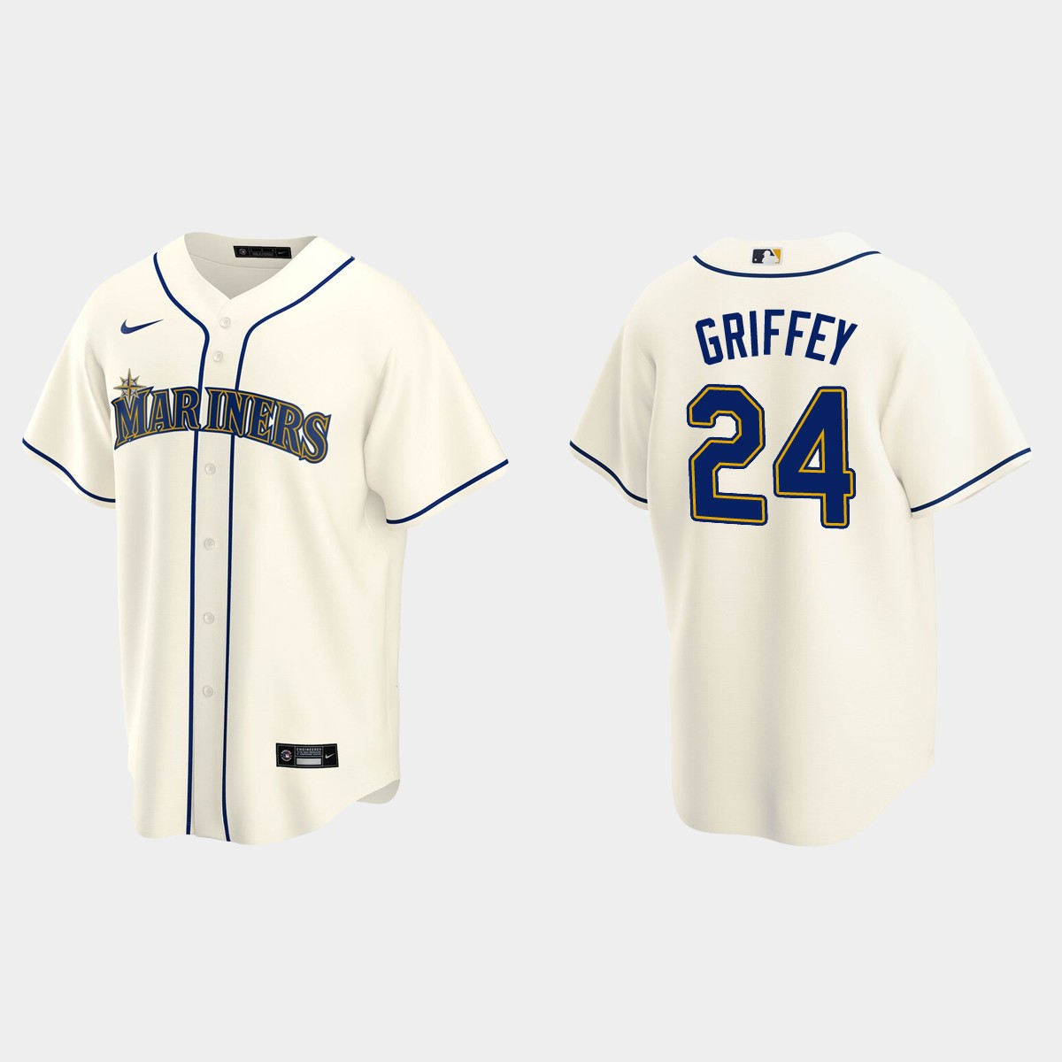Seattle Mariners #24 Ken Griffey Jr. Cream Alternate Jersey