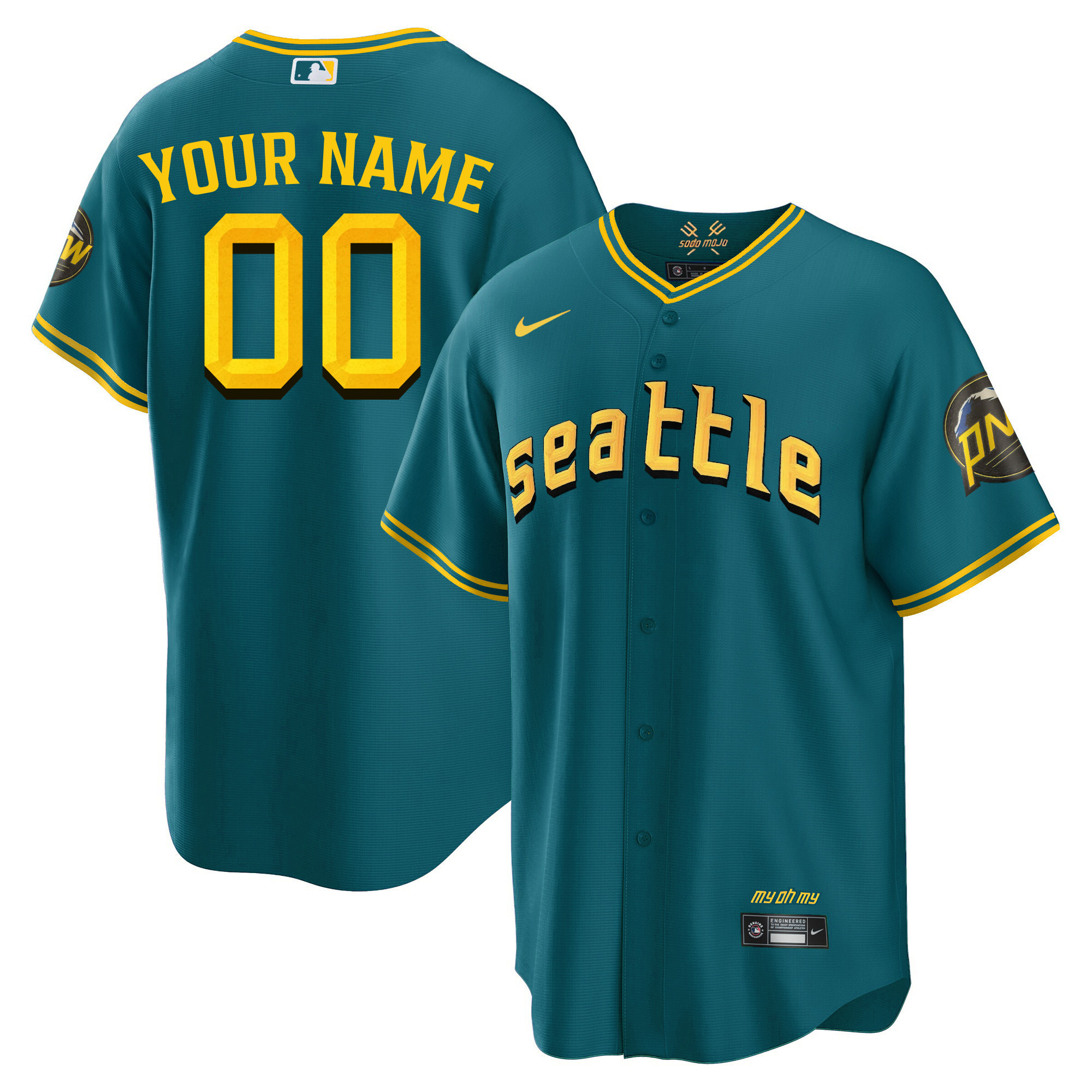 Seattle Mariners 2023 City Connect Fan Made Edition Custom Cool Aqua Jersey - All Stitched