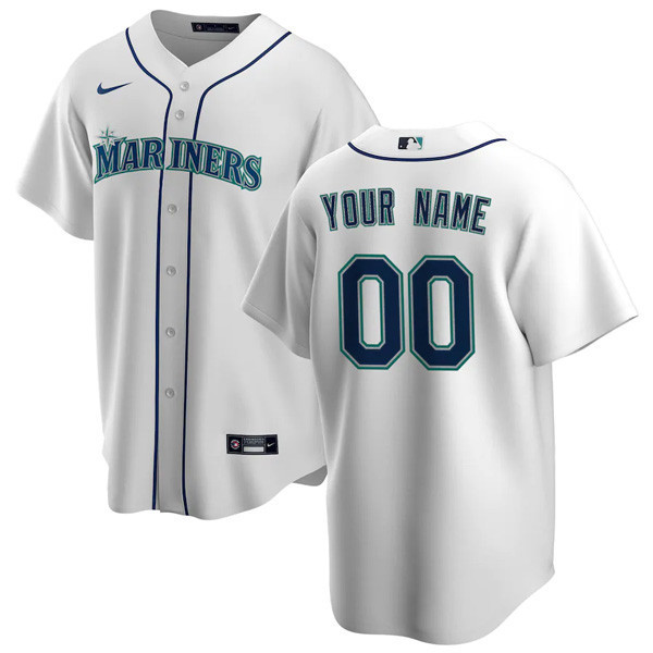 Seattle Mariners Custom Cool White Jersey - All Stitched