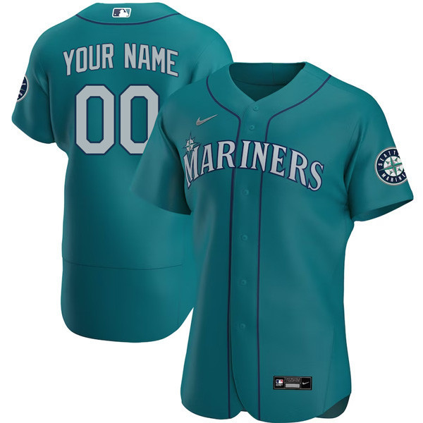 Seattle Mariners Custom Flex Aqua Jersey - All Stitched