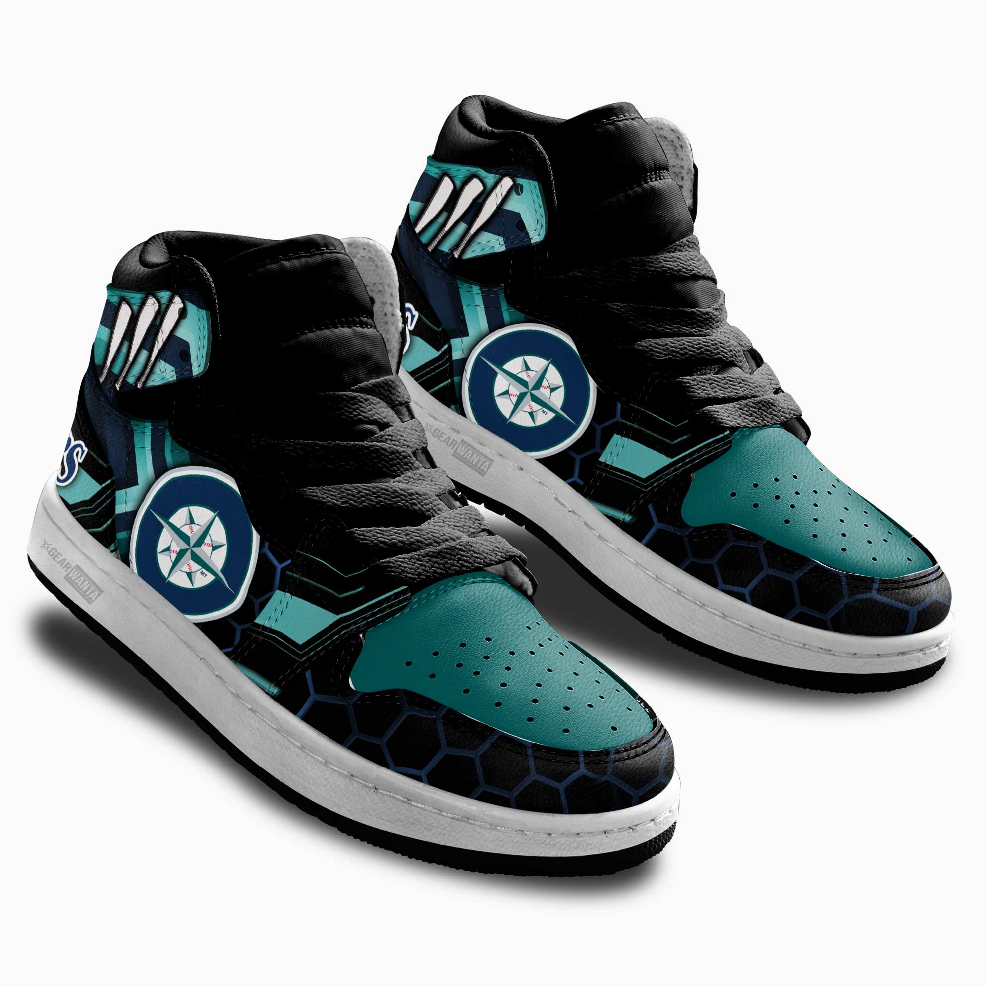 Seattle Mariners Kid Sneakers For Kids, Air Jordan Hightop