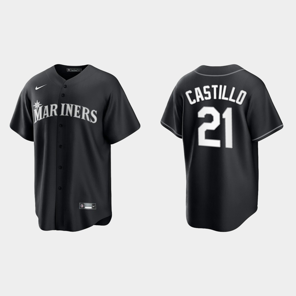 Seattle Mariners Luis Castillo Jersey - Black White