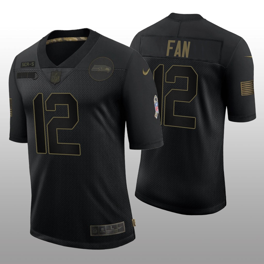 Seattle Seahawks 12th Fan Black Limited Jersey 2020 Salute to Service - Men's