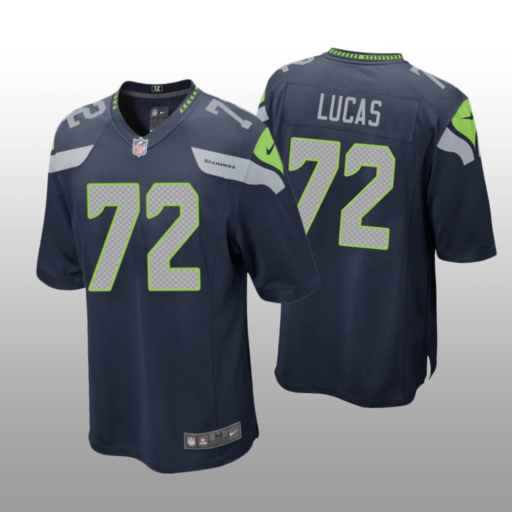 Seattle Seahawks Abraham Lucas College Navy Jersey Game - Men's