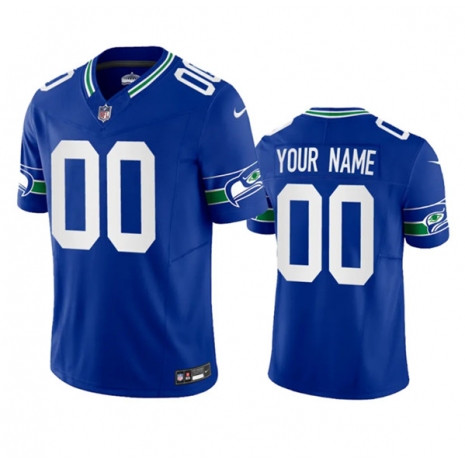 Seattle Seahawks Active Player Custom Royal 2023 F.U.S.E. Vapor Throwback Stitched Jersey