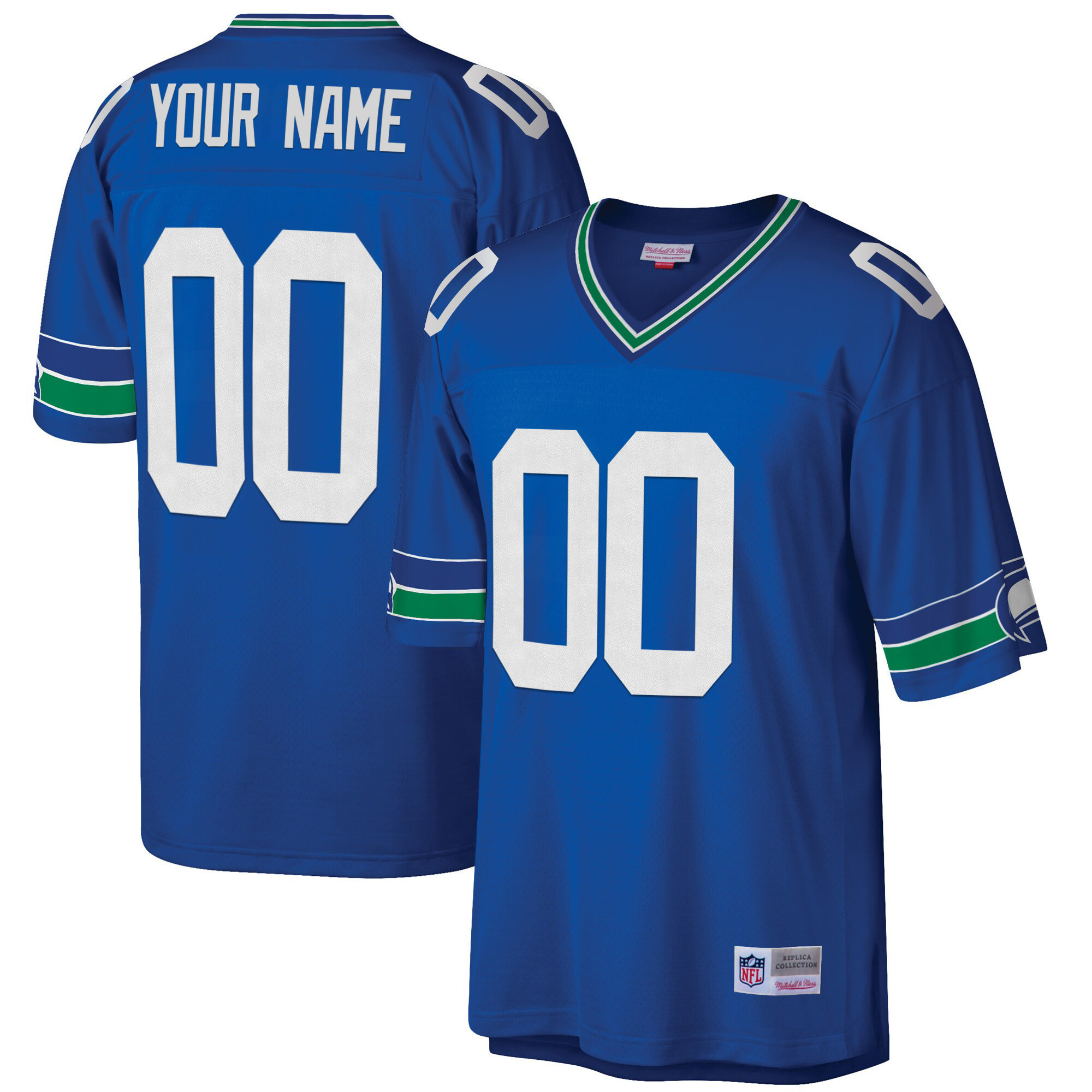 Seattle Seahawks Big & Tall 1985 Retired Custom Royal Jersey - All Stitched 