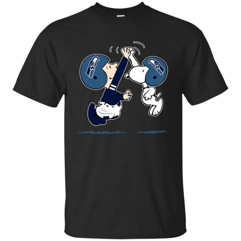 Seattle Seahawks Charlie And Snoopy High Five Classic T-Shirt