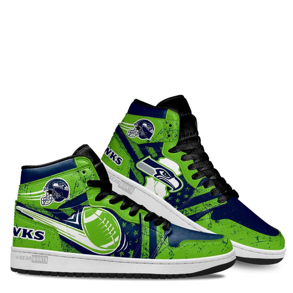 Seattle Seahawks Football Team J1 Shoes For Fans Sneakers, Air Jordan Hightop