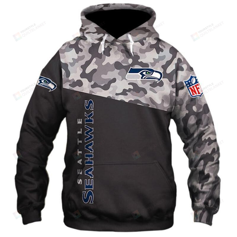 Seattle Seahawks Military 3D All Over Print Hoodie Hoodie