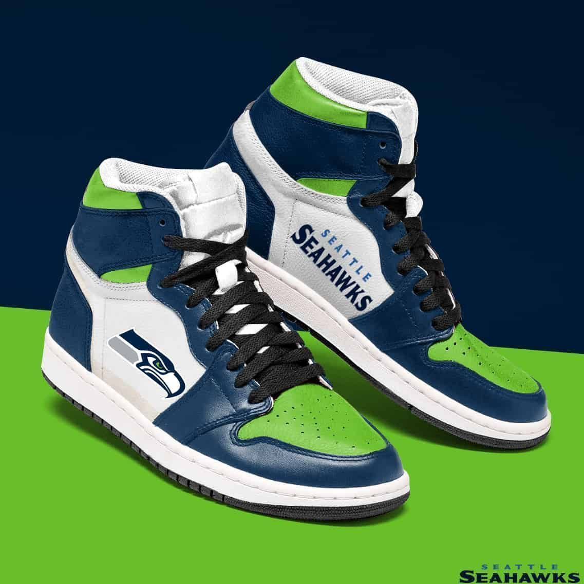 Seattle Seahawks Nfl Football Air Sneakers Sneakers Sport Sneakers High Top Air Jordan Sneaker, Air Jordan Hightop