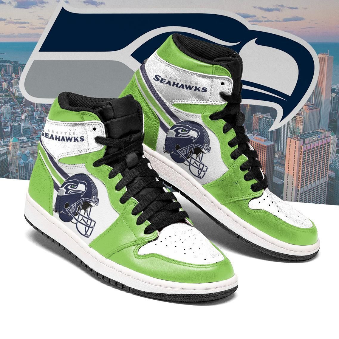 Seattle Seahawks Nfl Football Teams Shoes Sport Sneakers High Top Air Jordan Sneaker, Air Jordan Hightop