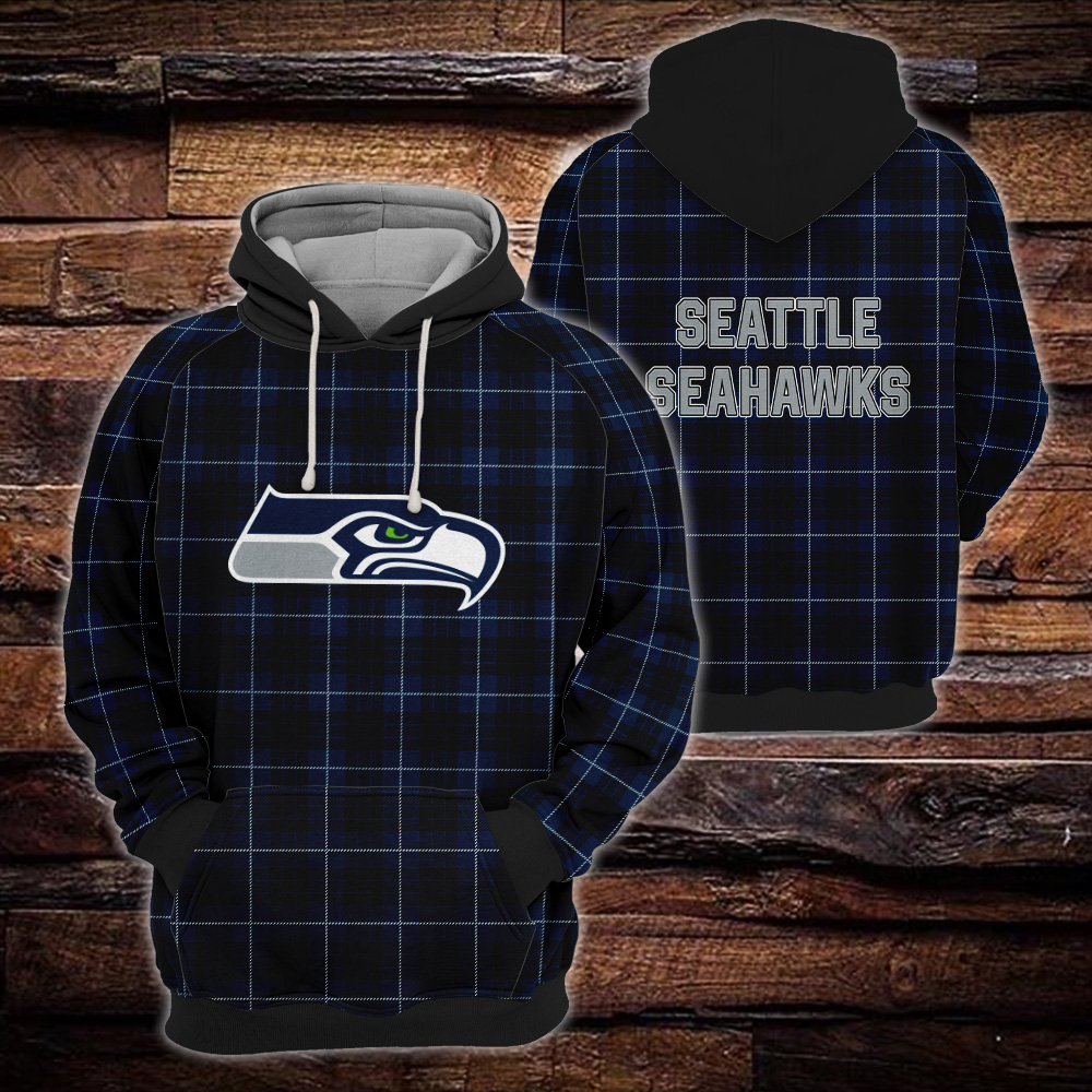 Seattle Seahawks Plaid Hoodie 3D Gift For Fans