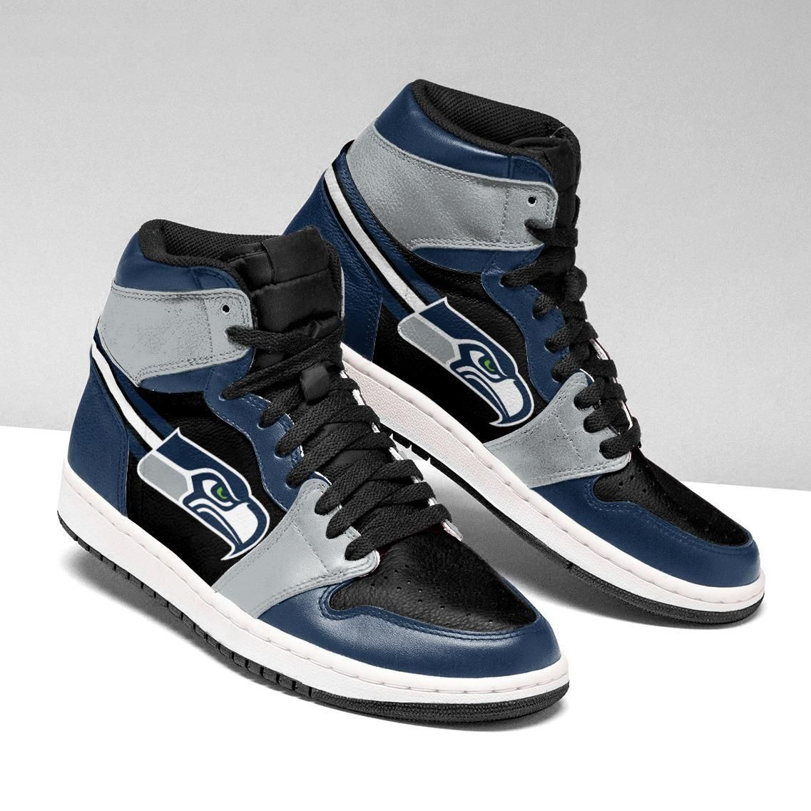 Seattle Seahawks Sneakers NFL Football Team Sneakers High Top Air Jordan Sneaker, Air Jordan Hightop