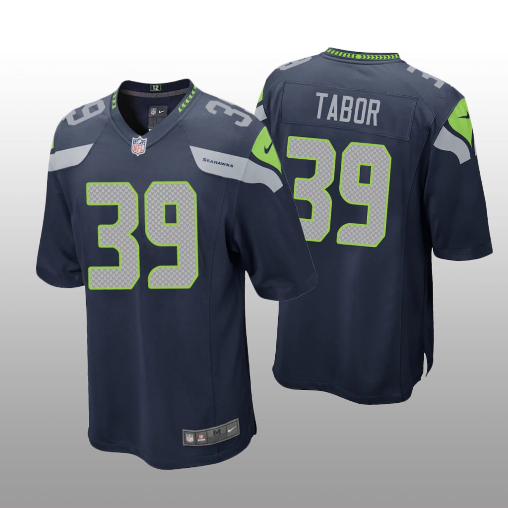 Seattle Seahawks Teez Tabor College Navy Jersey Game – Men’s