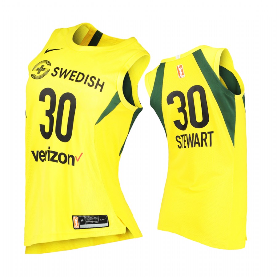 Seattle Storm Breanna Stewart Player Women Yellow #30 Jersey