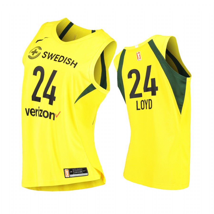 Seattle Storm Jewell Loyd Player Women Yellow #24 Jersey