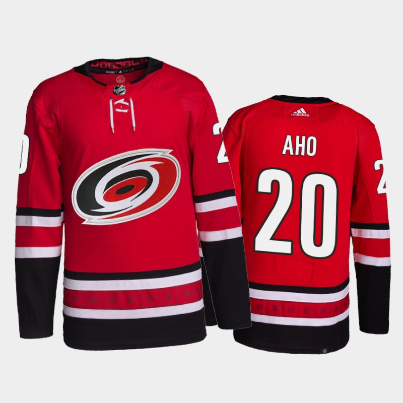 Sebastian Aho Carolina Hurricanes Home Jersey 2021-22 Red #20 Primegreen Pro Uniform