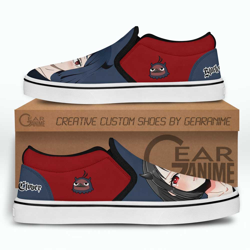 Secre Swallowtail Slip-On Shoes Canvas Custom Anime Black Clover Shoes